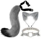 FluffyAnime Animal Fur Fox Tail Cat Paws Gloves and Ears Headwear Face Mask Cosplay Costume  Set Halloween Party Accessorie