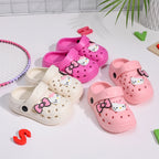Lovely Sanrio Garden Clogs Girls Slippers Hello Kitty Pattern Summer Light Outdoor Slippers for Children Beach Pool Shoes