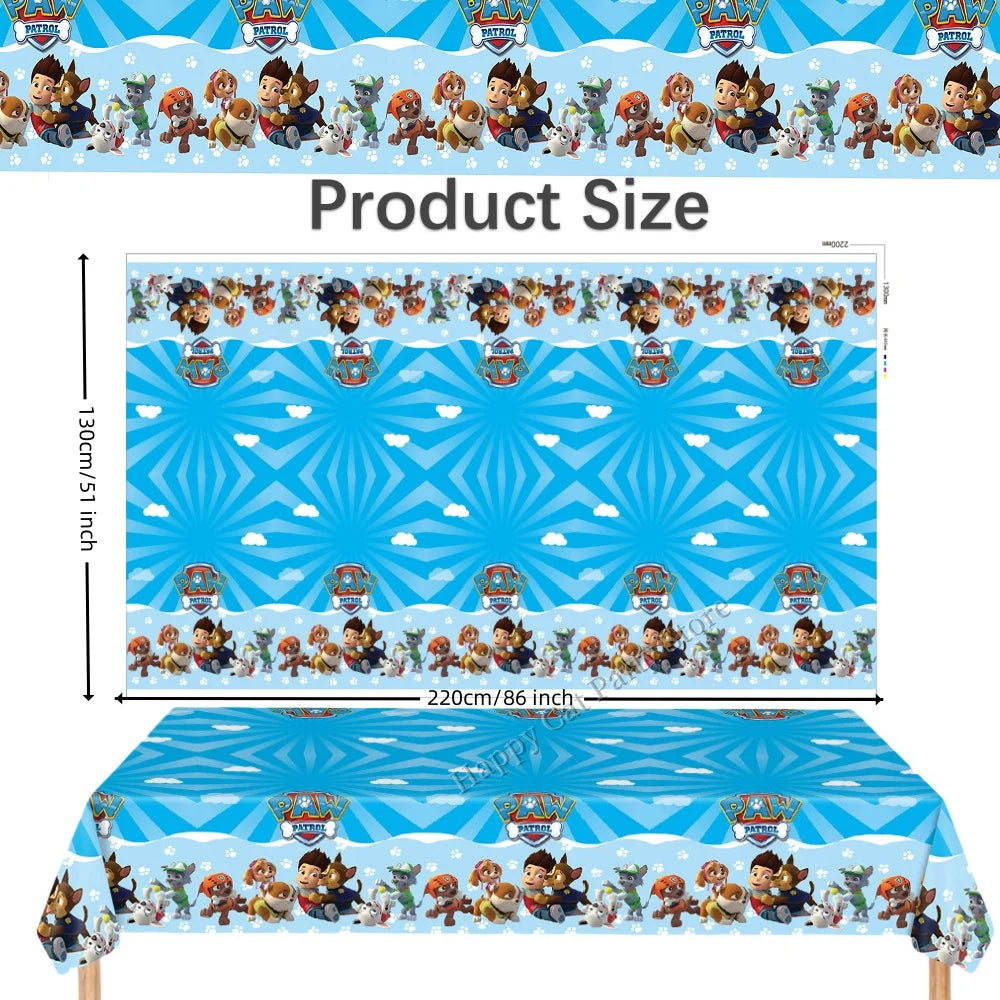 Birthday Paw Patrol Tablecloth Disposable Table Cloth Table Cover Paw Patrol Birthday party Decoration Party Favors supplies