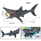 Oenux Ocean Life Animals Whale Dolphin Basking Shark Narwhal Tropical Fish Model Action Figures PVC Education Toy Kids Gift