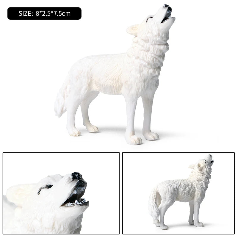 Oenux Wild Beast Animals Small Gray Wolf Maned Wolf Baby Wolves Simulation Model Action Figures Collection PVC Gift Kid Toy Gift