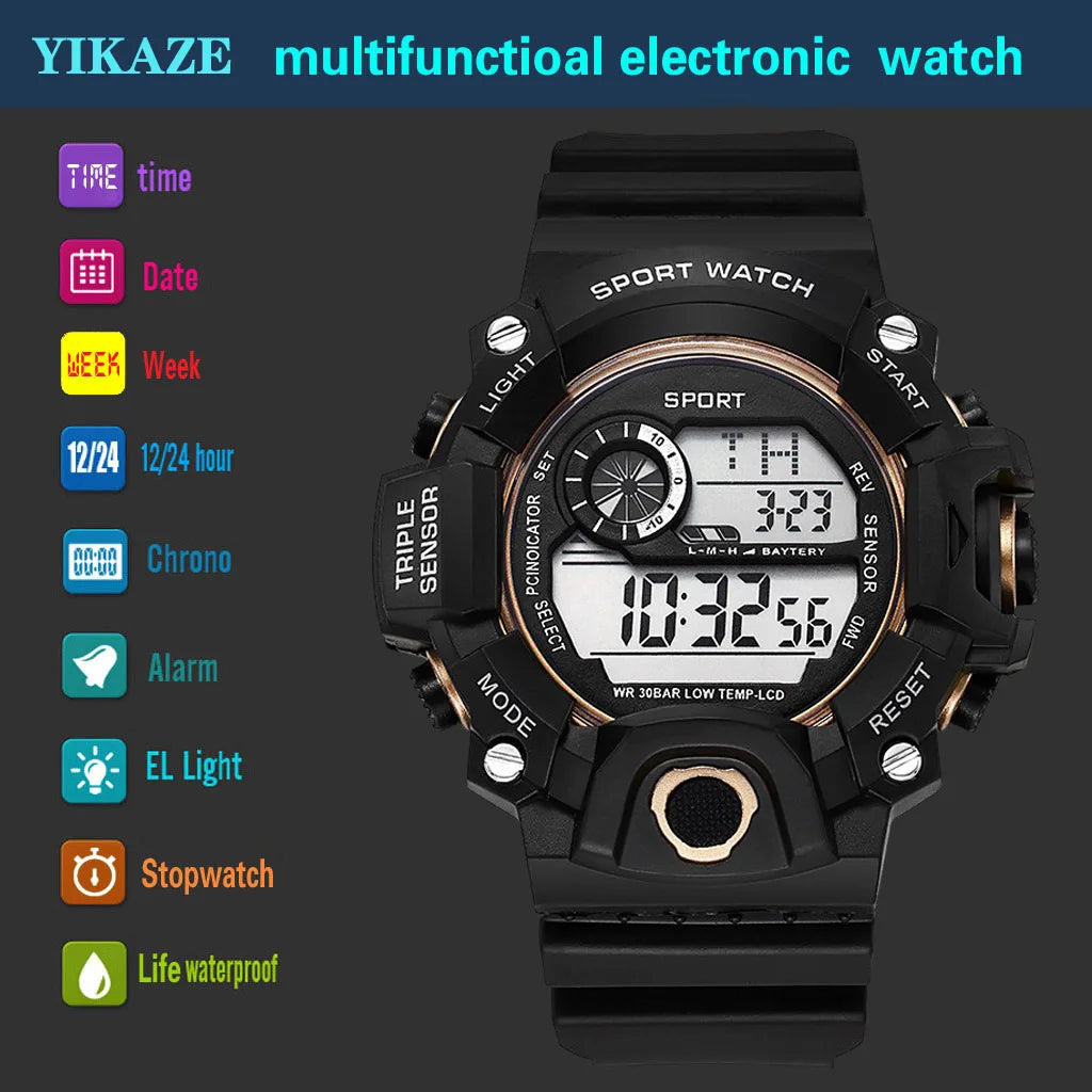 Men’s Digital Sports Watch – Waterproof Multifunction Military Watch