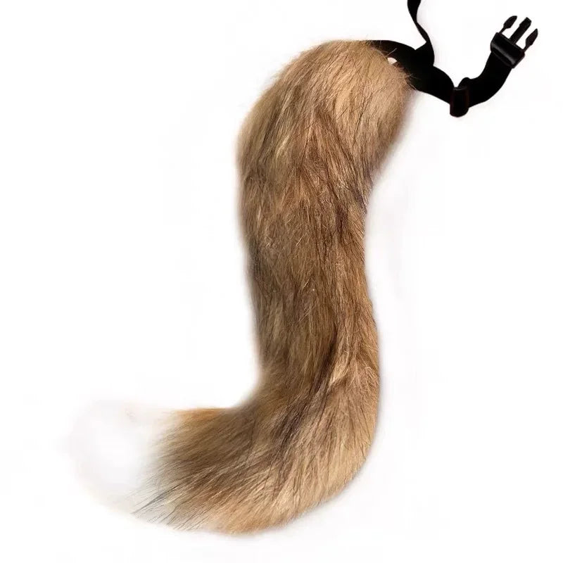FluffyAnime Animal Fur Fox Tail Cat Paws Gloves and Ears Headwear Face Mask Cosplay Costume  Set Halloween Party Accessorie