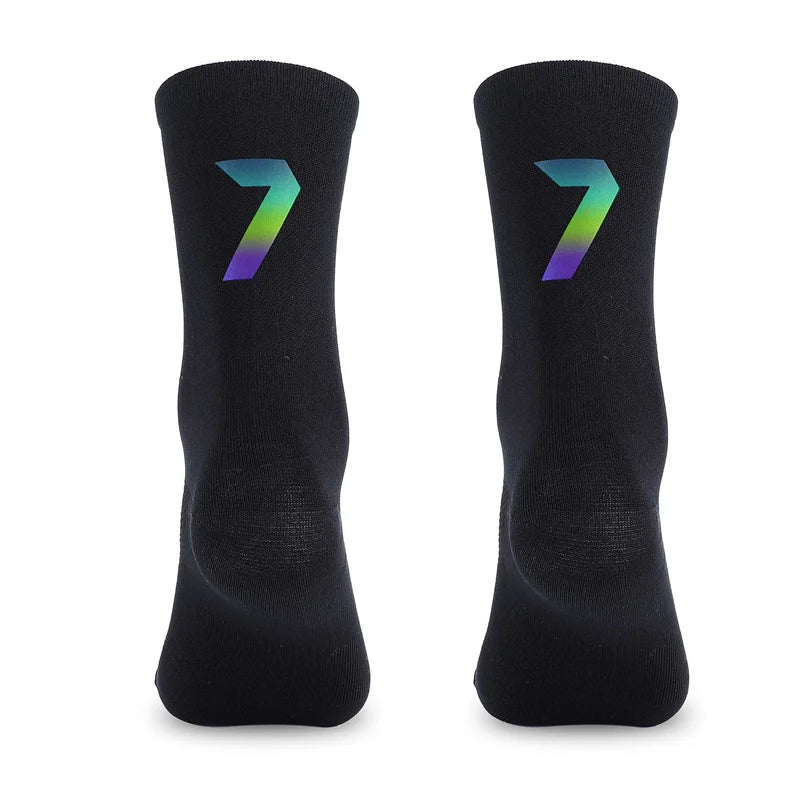 WEST BIKING Professional Cycling Breathable Socks Bicycle Racing Compression Socks Men Soccer Basketball Sports Reflective Socks
