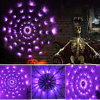 Halloween Ghost LED String Lights – Colorful Spider Web Decor