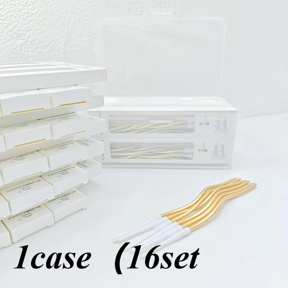 6/12/48pcs/1case Birthday Candles Spiral Cake Candles  Long Thin Cake Candles For Wedding Party And Cake Decoration