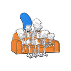 Animated Sitcom Punk Skull Brooch Enamel Pins Funny Cartoon Metal Brooches Backpack Lapel Badges Accessories Gift for Friends