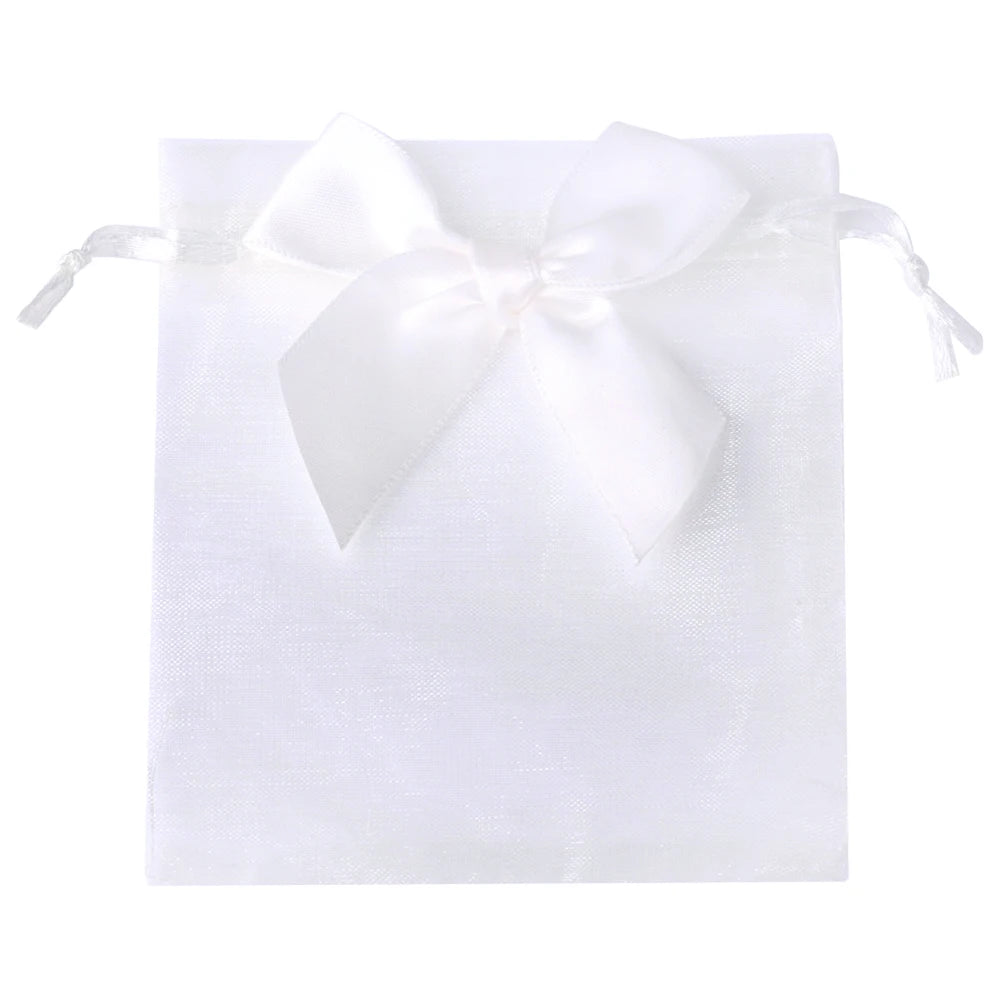 10pcs/20pcs 9x12 10x15 13x18cm New Design Bow Organza Bags Jewelry Candy Packing Bag Wedding Party Gift Storage Drawstring Pouch