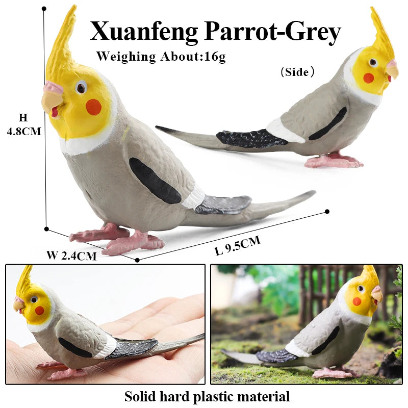Oenux Garden Bird Figurines Snowy Owl Toucan Bucerotidae Animals Model PVC Action Figures Collection Toys For Kids Birthday Gift