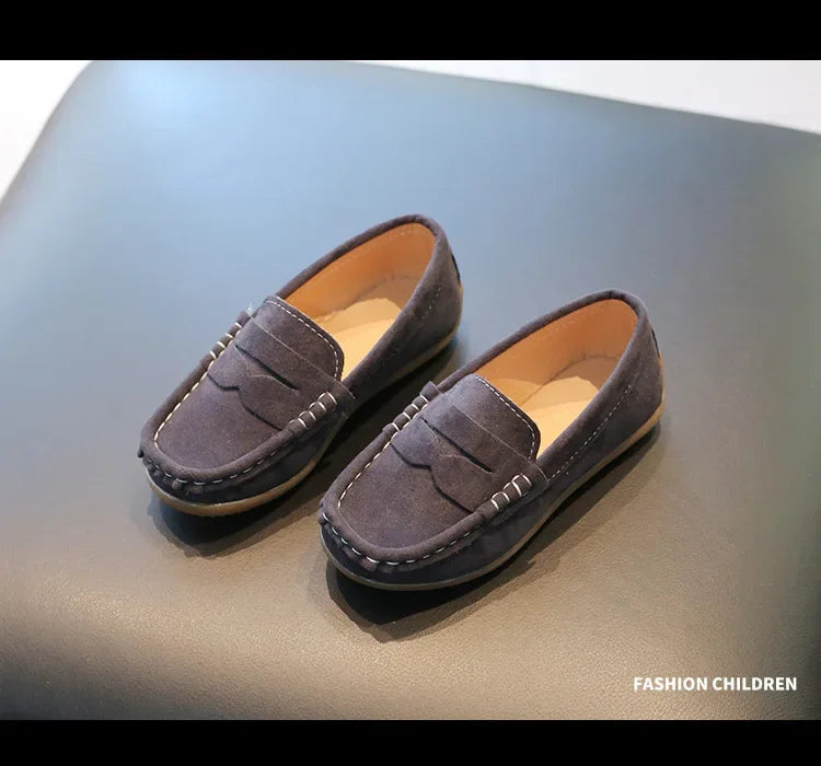 Boy Leather Shoe Fashion Solid Color Versatile Kids School Causal Single Shoes Breathable Non-slip Children Slip-on Flat Loafers
