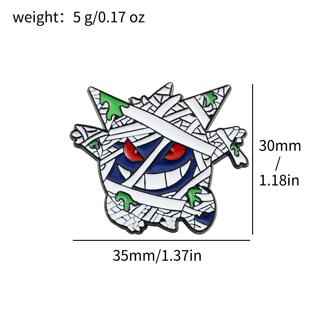 Gengar Cartoon Brooches Anime Enamel Lapel Pins for Backpack Accessories Fans Collection Brooches Jewelry Gift