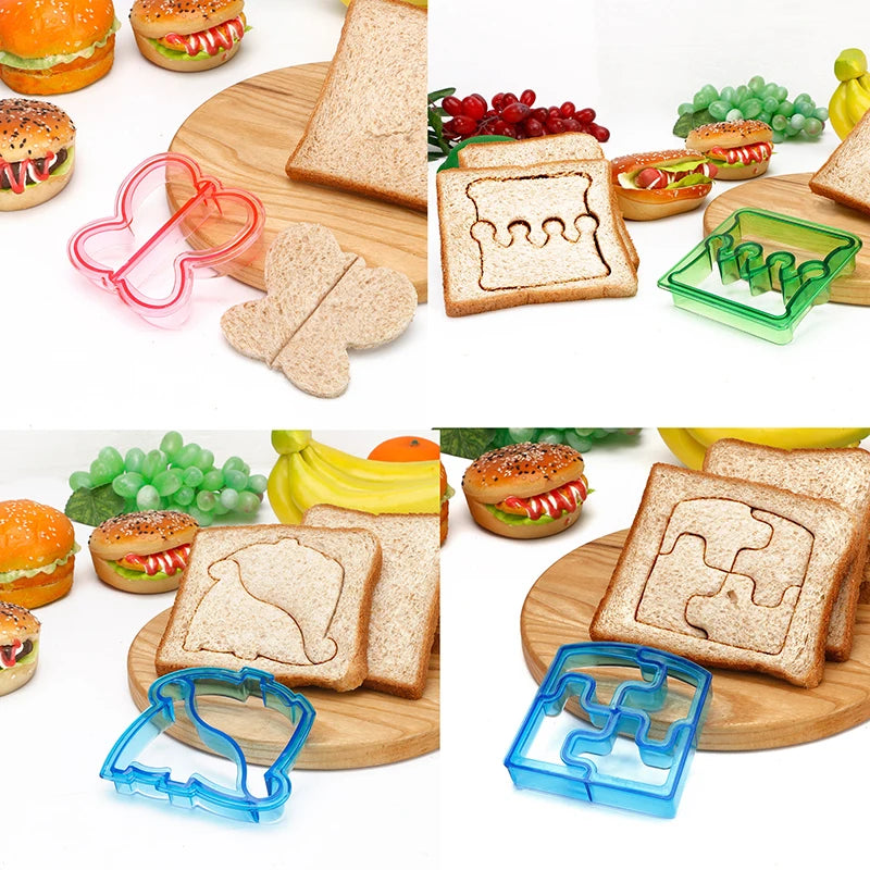 Sandwich Cutters Set for Children Food Cookies Bread Mold Maker Fruit and Vegetable Shapes Cutting Mould Baking Tools for Kids