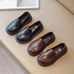 Children's Leather Shoes Classic British Style for Boys Girls