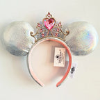 Disney Princess Headband Mickey Ear Rapunzel Sequin Bow Hair Hoop Birthday Gift Girl Accessories Halloween Gift Christmas Jack
