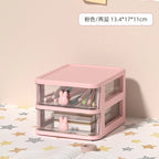 Clear Stacking Drawer Organizer - Multi-Tier PP Storage Box for Office/Beauty Products, Modular Desktop System (2-5 Layers)