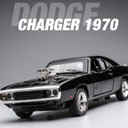 1:32 Simulation 1970 Dodge Charger Alloy Sports Car Model Sound Light Pull Back Luxury Car Children's Toy Gift Ornaments