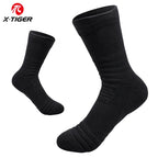 X-TIGER Sports Cycling Socks Breathable Cotton Aero Socks Bicycle Sock Running Hiking Camping Football Basketball Socks Unisex