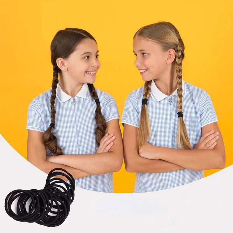 20/50/100PCS/SET Black Nylon Basic Hair Ring Elastic Hair Bands For Women Girls Hair Tie Scrunchie Rubber Bands Hair Accessories