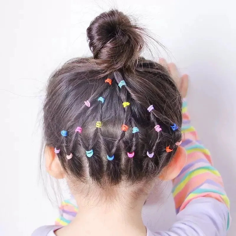 1000 Pcs/Bag Small Clear Rubber Band Black Holder Hair Ties Gum White Colorful Elastic Hair Band For Kid Girls Women Accessories