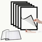3pcs Magnetic Wall Frame, Self-Adhesive & Removable for Photos Notes, Black White Matte Minimalist Home Office Decor