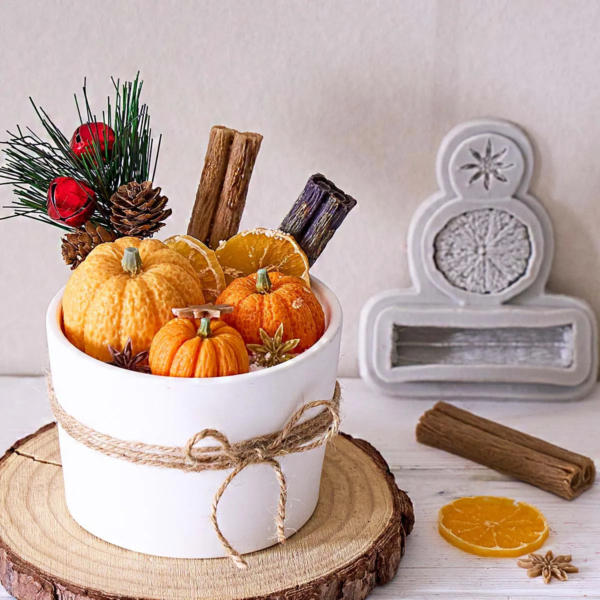 Autumn Candle Silicone Mold DIY Handmade Lemon Cinnamon Star Anise Nuts Pumpkin Molds Plaster Resin Chocolate Cake Decor Supplie
