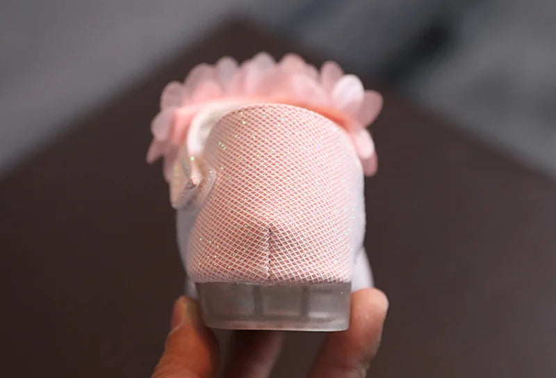 Girls Rhinestone Flower Shoes Princess Dress Pumps for Kids