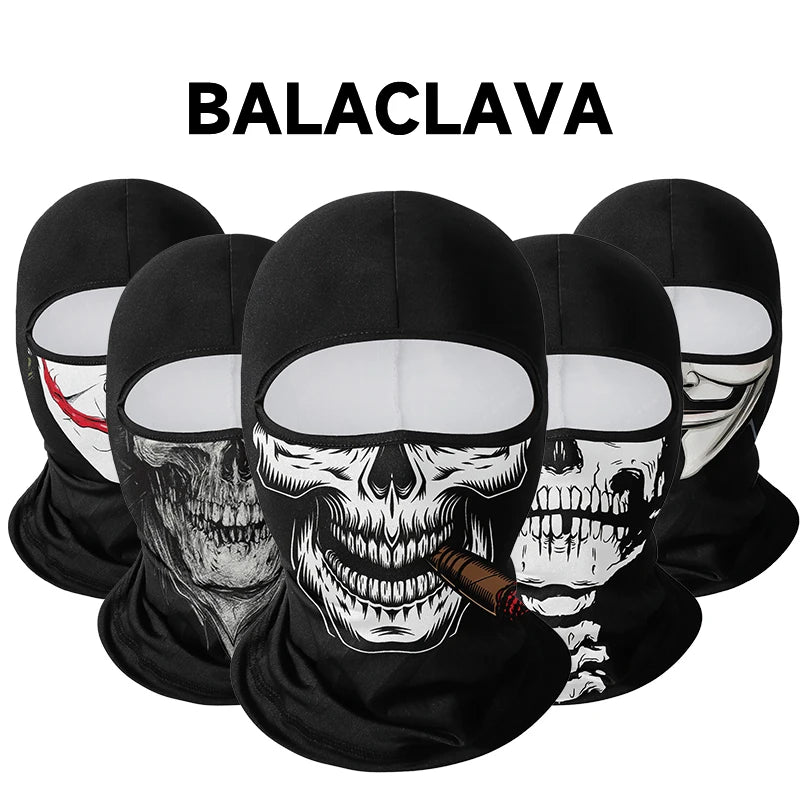 Cycling Mask Skull Quick-drying Sunscreen Balaclava Men's Motorcycle Elastic Helmet Lined Ghost Full Face Windproof Headgear