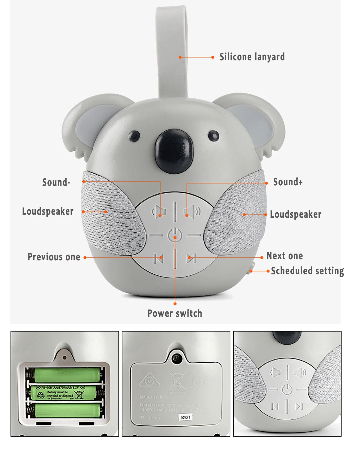 Baby White Noise & Lullaby Sound Machine,Baby Sound Machine,Portable Baby Soother, Stroll & Go, Owl,Portable White Noise Machine