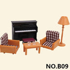 Forest Animal 1/12 Dollhouse Furniture Bedroom Kitchen Bathroom Set Miniature Simulation Dolls Accessories DIY Toys Girls