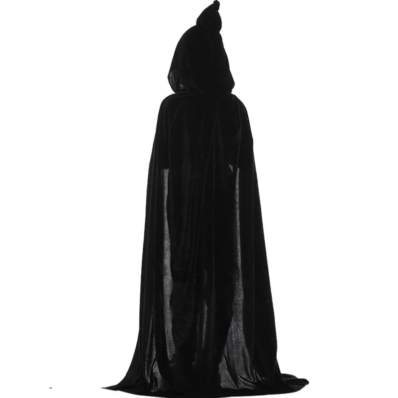 Halloween Adult Kids Witch Cloak Cape Hooded Cosplay Costume Death Cloak Carnival Party Halloween Long Cape 8 Colors