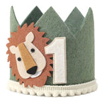 1Pc,Jungle Safari 1st Birthday Crown - Lion First Birthday Hat, Wild One Birthday Decoration, Safari 1st Birthday Decor