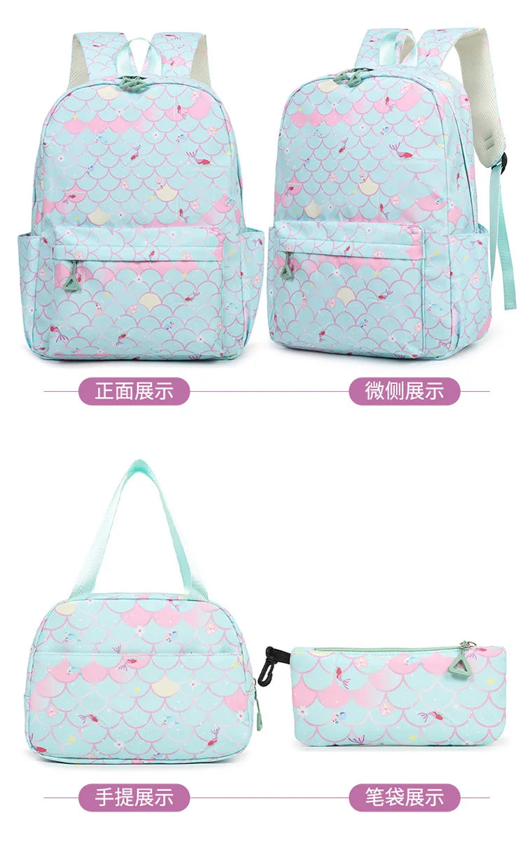 3Pcs/Set KPop Demon Hunter School Bags Girls Teens Rumi Mira Zoey Youth School Backpack Travel School Students Laptop Backpack