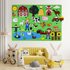 Farm Animals Felt Story Busy Board 4-in-1 Learning Activity Set