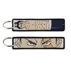 Anime Embroidery Keychain – Manga Key Fob & Car Keyring Accessory