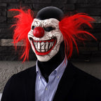 Twisted Metal Sweet Tooth Joker Mask Cosplay Bloody Half Face Clown Latex Masks Halloween Carnival Purim Party Costume Props