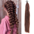 LUPU Synthetic Ponytail Extension with Elastic Tie Hair Band 26" Long Straight Colored Braiding Ponytail Ombre Pink Purple Blue