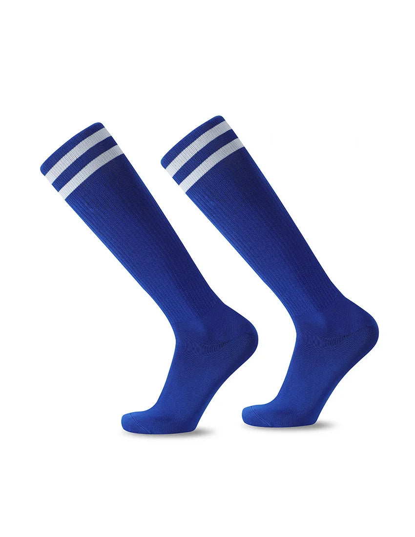 White Black Stripes Football Soccer Socks For Men Teenages Kids Boys Over the Calf Baseball Rugby Athletic Socks Women Girls