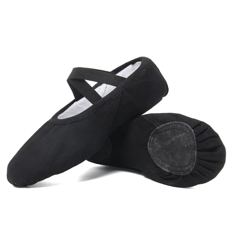 Canvas Ballet Shoes Split Sole Dance Slippers for Kids Adults
