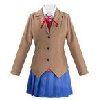 Anime Doki Doki Literature Club Monika Cosplay Costumes Sayori Yuri Natsuki Halloween Costumes for Women Dress Vestido Clothing