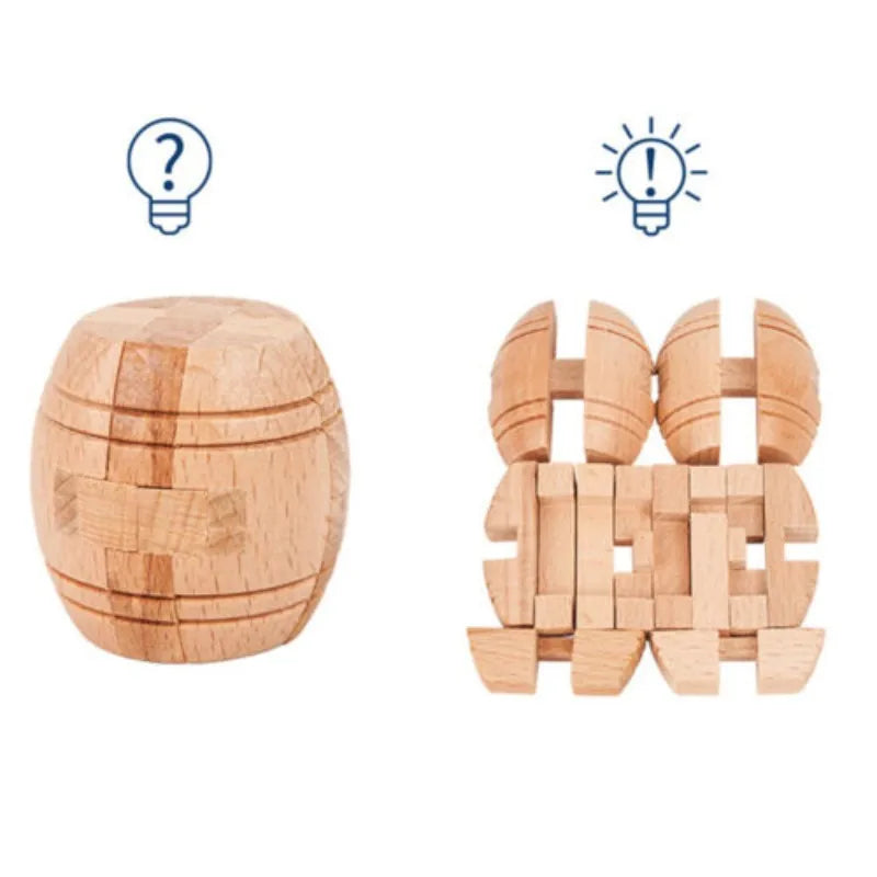Wooden Kong Ming Lock IQ Brain Teaser Puzzle Toy