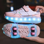 Light Up Roller Shoes Kids LED Sneakers USB Charge Sport Shoes