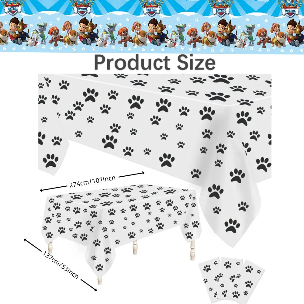 Birthday Paw Patrol Tablecloth Disposable Table Cloth Table Cover Paw Patrol Birthday party Decoration Party Favors supplies