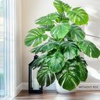 40-130cm（51.18in） Artificial Monstera Plant Fake Palm Tree Plastic Turtle Leaf Green Plant for Home Garden Room Office Decor