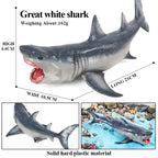 Oenux Ocean Animal Savage Megalodon Beluga Big Shark Orca Sperm Blue Whale Action Figures Sea Life Model Educational Kids Toy