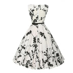 Summer Vestidos Dress Clothing Floral Robe Retro Swing Casual Vintage Rockabilly Dresses
