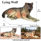 Oenux Wild Beast Animals Small Gray Wolf Maned Wolf Baby Wolves Simulation Model Action Figures Collection PVC Gift Kid Toy Gift