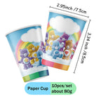 Care Bear Party Supplies Disposable Plate  Napkin Tablecloth Cake Topper Gifts Bag Kids for Birthday Party Decorations Set Gifts