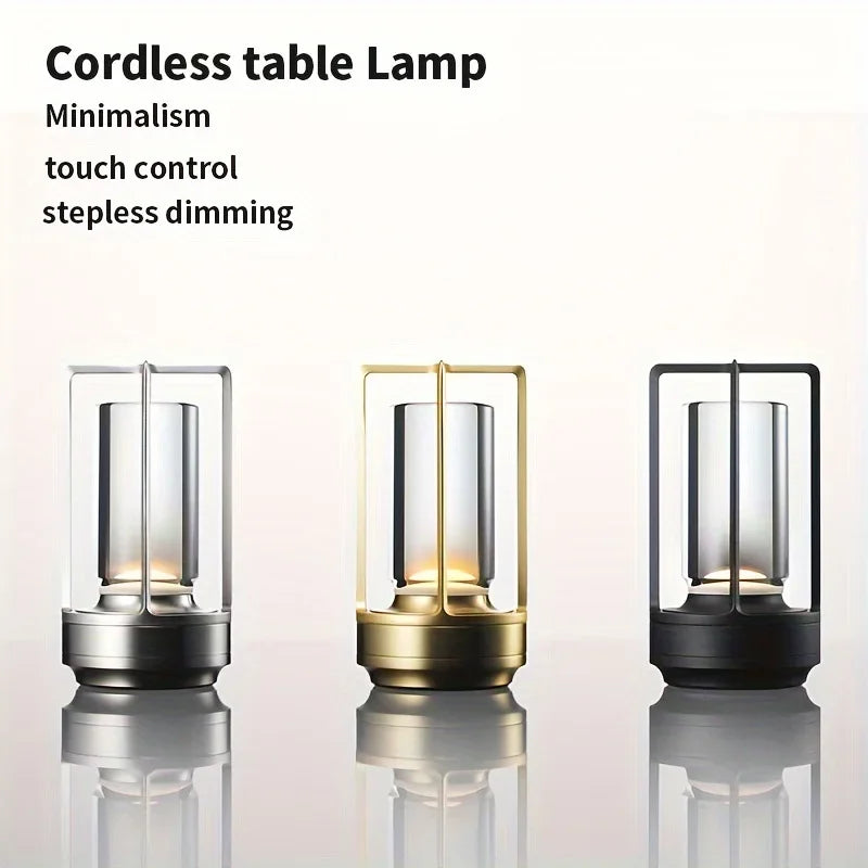 GGbingo Rechargeable Wireless Table Lamp LED Touch Sensor Desktop Night Light Reading Lamp for Hotel Bar Bedroom Decor Light