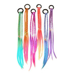 6 Pieces of Multi-Color Bohemian Style Sweet Wig Braid Hair Ties Suitable for Girls