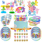 Care Bear Party Supplies Disposable Plate  Napkin Tablecloth Cake Topper Gifts Bag Kids for Birthday Party Decorations Set Gifts